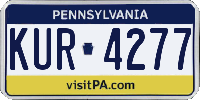 PA license plate KUR4277