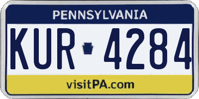 PA license plate KUR4284