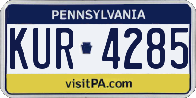 PA license plate KUR4285