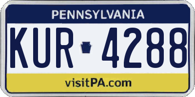 PA license plate KUR4288
