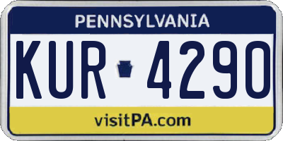 PA license plate KUR4290