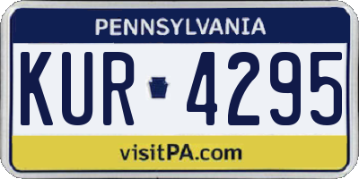 PA license plate KUR4295