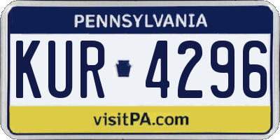 PA license plate KUR4296