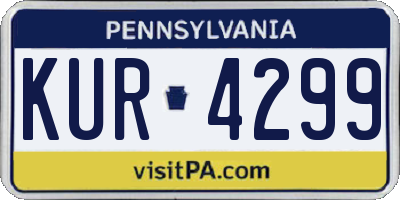 PA license plate KUR4299