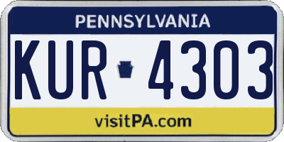 PA license plate KUR4303