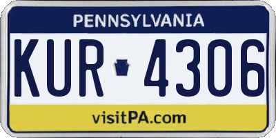 PA license plate KUR4306