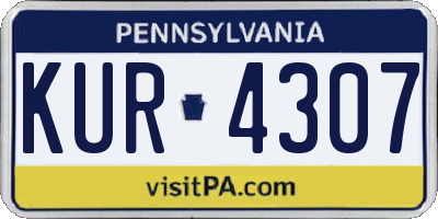 PA license plate KUR4307