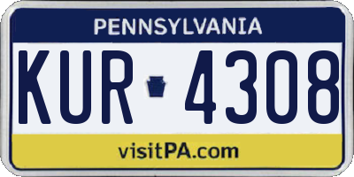 PA license plate KUR4308