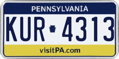 PA license plate KUR4313