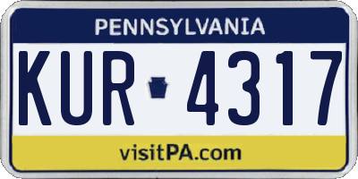 PA license plate KUR4317