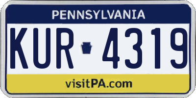 PA license plate KUR4319