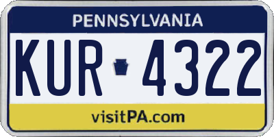 PA license plate KUR4322