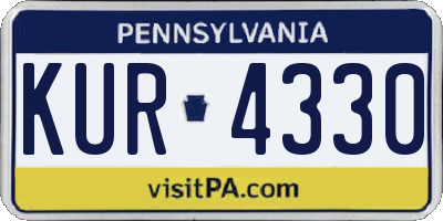 PA license plate KUR4330