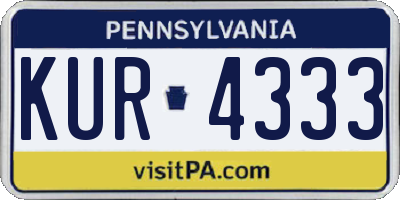 PA license plate KUR4333