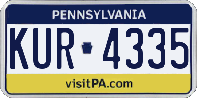 PA license plate KUR4335