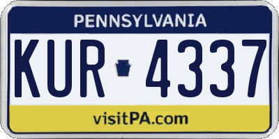 PA license plate KUR4337