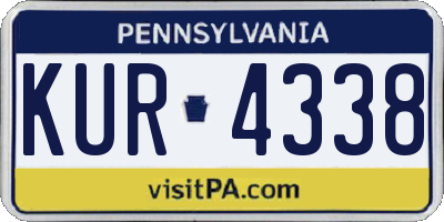 PA license plate KUR4338