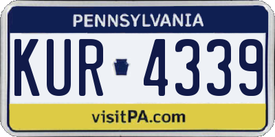 PA license plate KUR4339