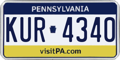 PA license plate KUR4340