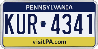 PA license plate KUR4341