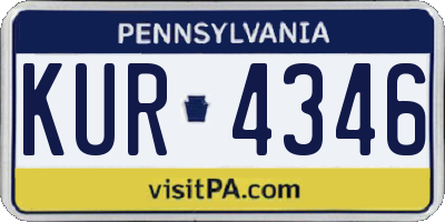 PA license plate KUR4346
