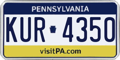 PA license plate KUR4350