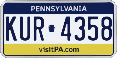 PA license plate KUR4358