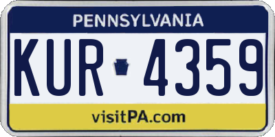 PA license plate KUR4359
