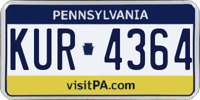 PA license plate KUR4364
