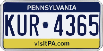 PA license plate KUR4365