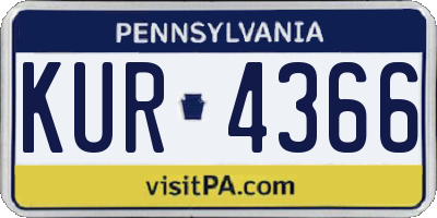 PA license plate KUR4366