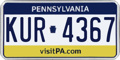 PA license plate KUR4367