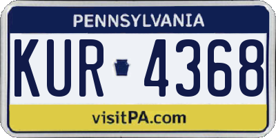 PA license plate KUR4368