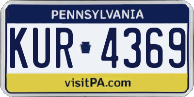PA license plate KUR4369