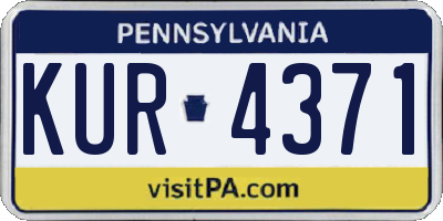 PA license plate KUR4371