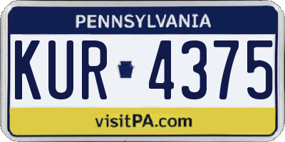 PA license plate KUR4375
