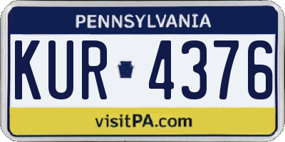 PA license plate KUR4376