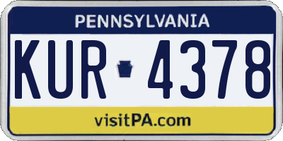 PA license plate KUR4378