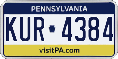 PA license plate KUR4384