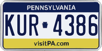 PA license plate KUR4386