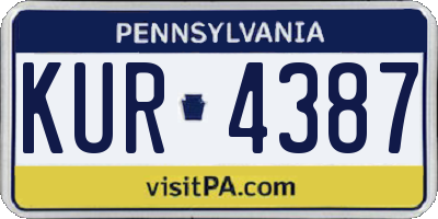 PA license plate KUR4387