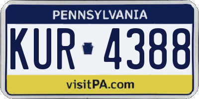 PA license plate KUR4388