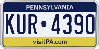PA license plate KUR4390