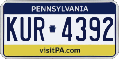 PA license plate KUR4392