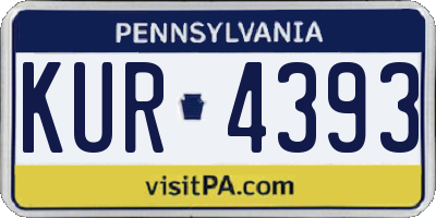 PA license plate KUR4393