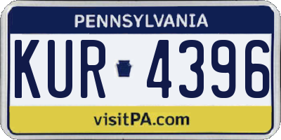 PA license plate KUR4396