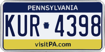 PA license plate KUR4398