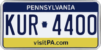 PA license plate KUR4400