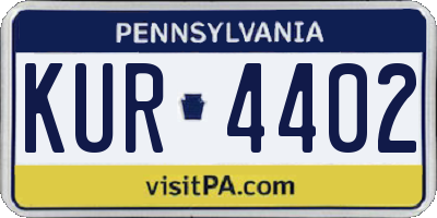 PA license plate KUR4402