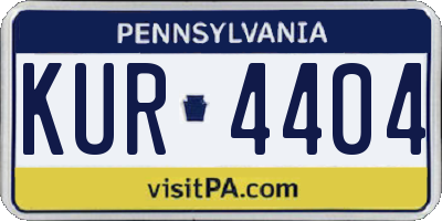 PA license plate KUR4404